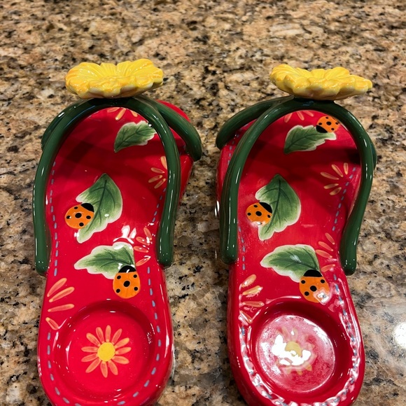 Flip flop tealight/small candle holders set of 2 - Picture 3 of 3